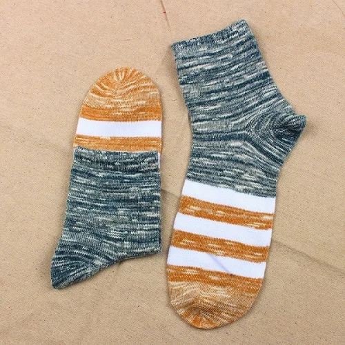Yellow Socks Новинка, мужские хлопковые носки, 5 пар/партия, лоскутные деловые мужские носки, дышащие, Осень-зима, Meias для мужчин, размер США(7,5-12 - Цвет: Yellow Socks