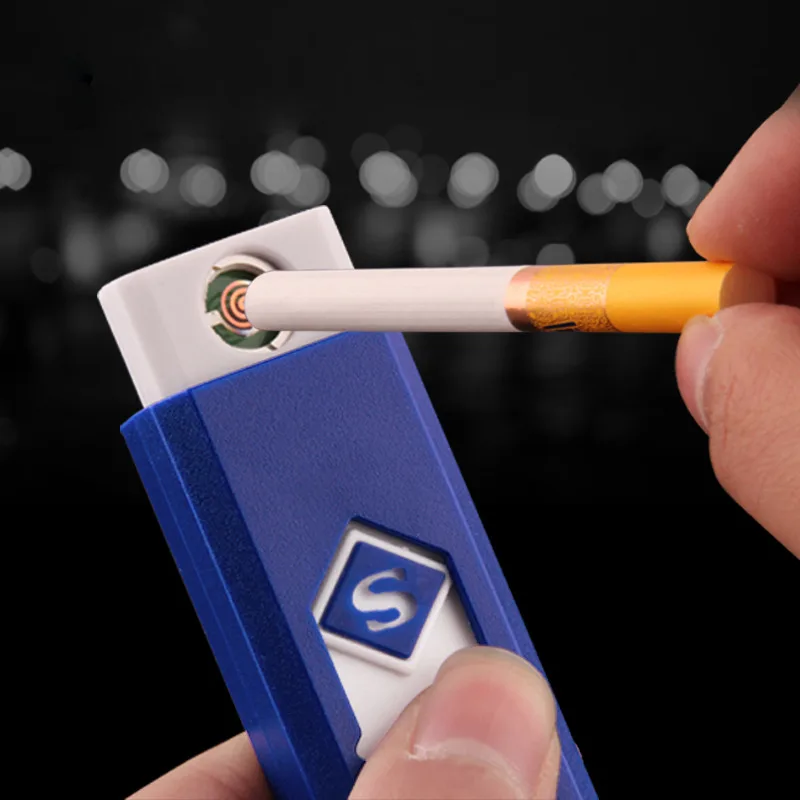 1 шт. ветрозащитная Милая Подарочная бездымного Беспламенного USB Зажигалка для