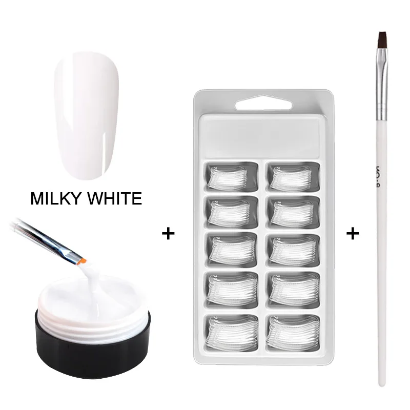 Set05 White MIZHSE УФ-гель полигель-лак для ногтей полигель-набор для рисования ногтей лак для наращивания акриловый дизайн ногтей кристалл УФ-смола строительный Гель-лак - Цвет: Set05 White