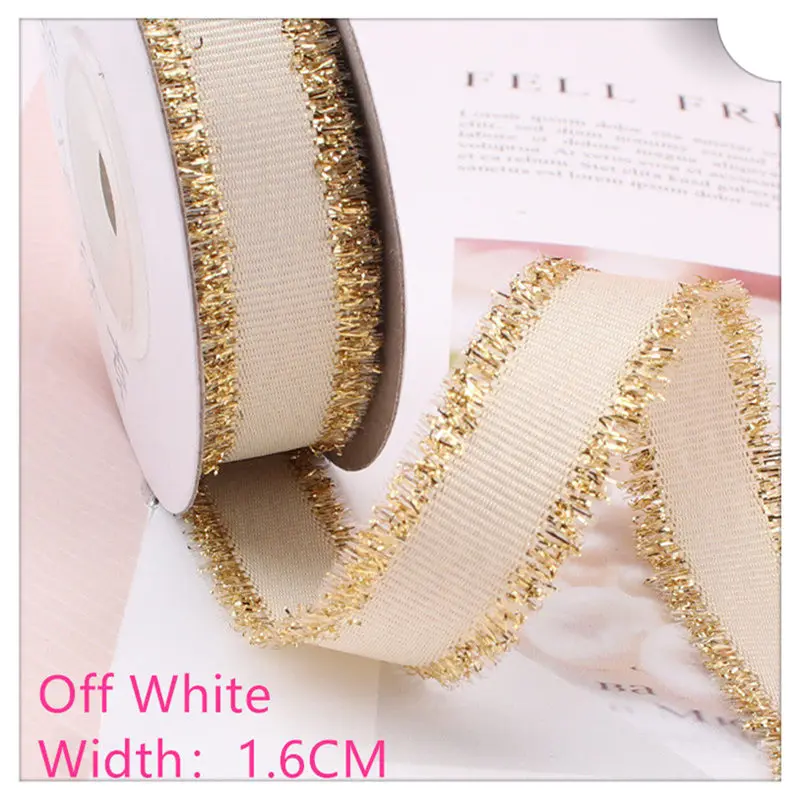 Off White Width1.6CM Пномпень шелковая лента ширина ленты 1,6 см-2,5 см длина 5 метров Подарочные ленты для выпечки торта для рукоделия бандаж сделай сам бант цветы - Цвет: Off White Width1.6CM