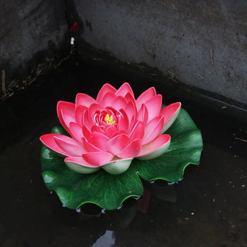 2Pcs/set 18CM Real Touch Artificial Lotus Foam Flowers Water Lily Floating Pool Plants Wedding Garden Home Decor Floral | Дом и сад