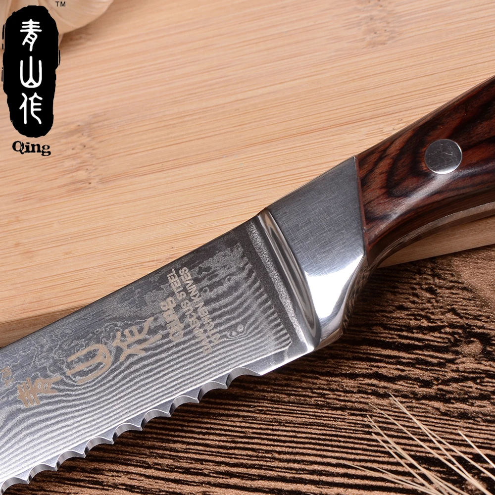 Японский нож бренда QING прибор для приготовления пищи из дамасской стали 67 слоев