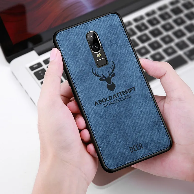Классический тканевый чехол для Oneplus 7 Pro 1 + телефона с животным дизайном ТПУ