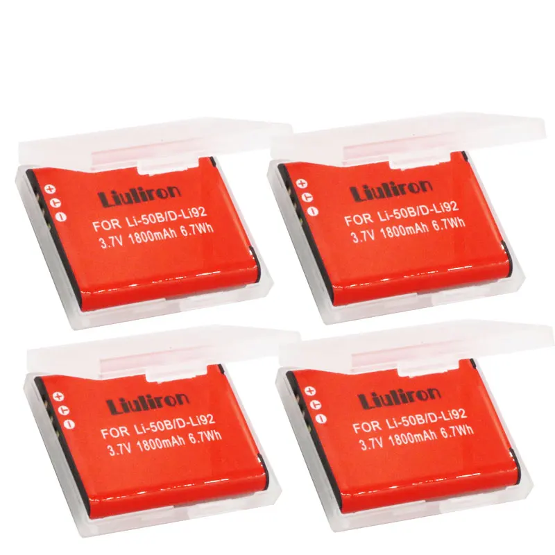 4battery Li50b Li-50B LI50B li ion аккумулятор 50B Батарея+ ЖК дисплей Зарядное устройство для цифровой камеры OLYMPUS SP 810 800UZ u6010 u6020 u9010 SZ14 SZ16 D755 u1010 SZ30 SZ20 XZ-1 - Цвет: 4battery