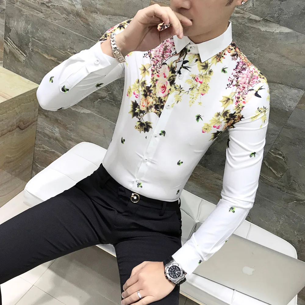 Camisa Masculina Высокое качество Мужские рубашки с длинным рукавом 2019 Новое