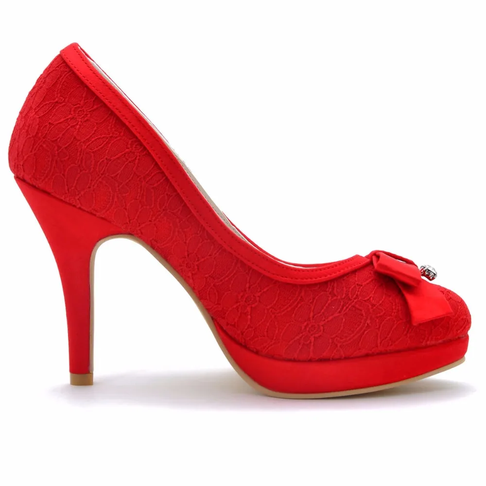 EL-003-PF женская обувь для подружки невесты цвет слоновой кости красный белый