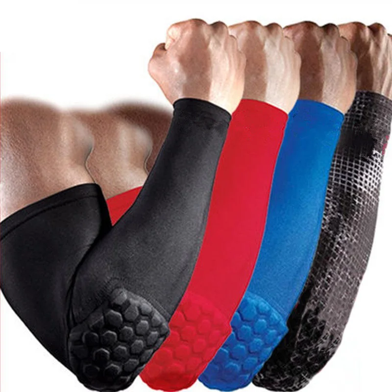 

1 Pair Honeycomb Compression Arm Sleeve Fitness Sports Protect Arm Guards Crashproof Elbow Pads Running Cycling Arm Warmer Gym