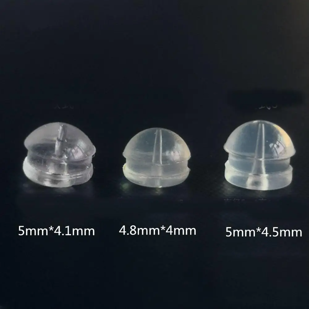 

100 PCS 5mm Transparent Earring Lifters Silicone Earring Backs Earrings Set DIY Jewelry Findings