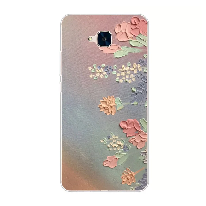 Чехол для huawei honor 5c силиконовый мягкий чехол из ТПУ с яркими цветами чехлы