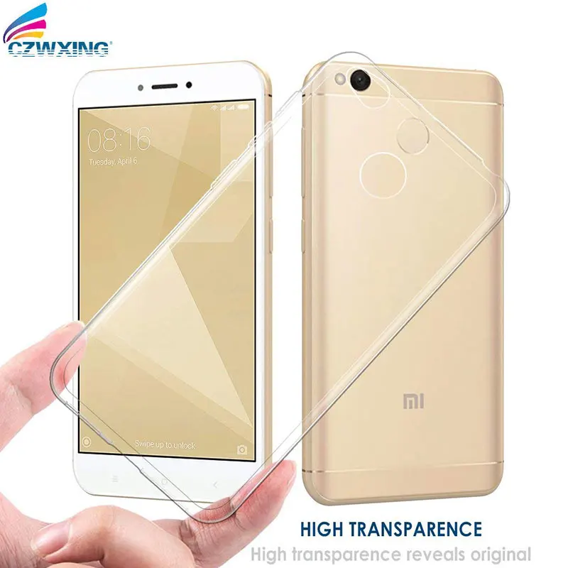Чехол для Xiaomi Redmi 4X 4 X силиконовый прозрачный мягкий чехол из ТПУ телефона задняя