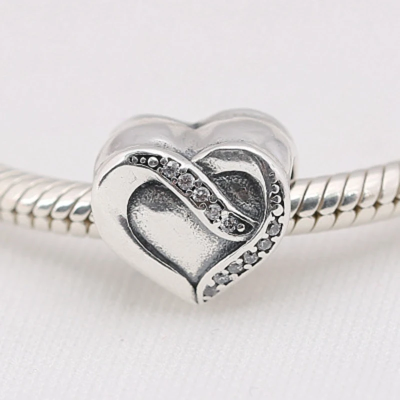 Бусина-Шарм в виде сердца серебро 100% пробы | Украшения и аксессуары