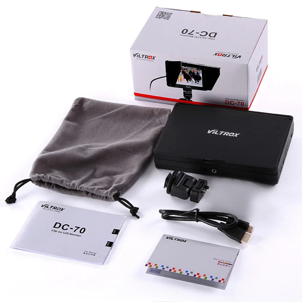 Viltrox DC-70II видеомонитор 7 дюймов TFT LCDClip на Цвет 1024*600 HD монитор HDMI AV Вход для DSLR Камера видеокамера