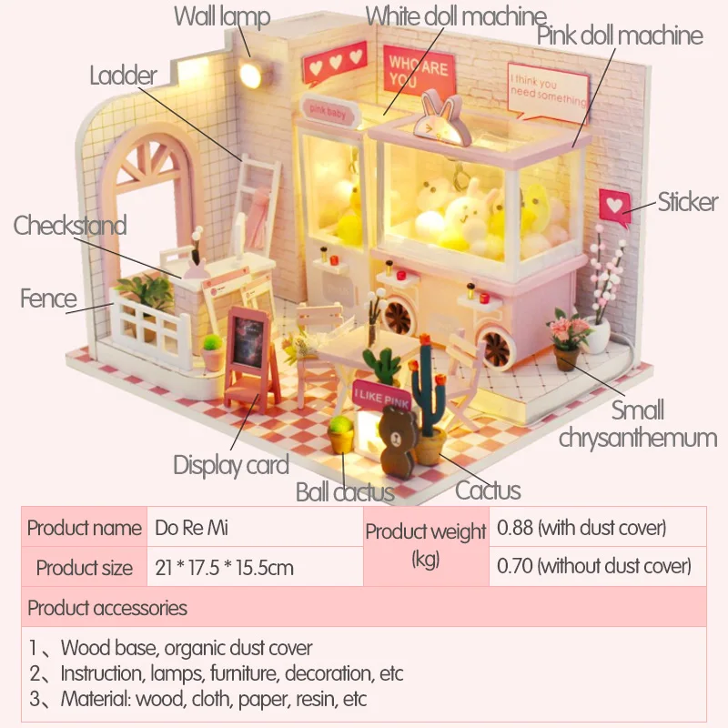 Игрушки для детей DIY Миниатюрный Кукольный домик с легким пылезащитным покрытием