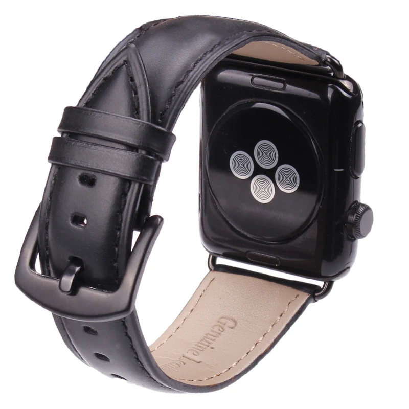 Гладкий Ремешок для часов из натуральной кожи Iwatch Apple Watch 38 мм 42 серия 1 и 2 наручный