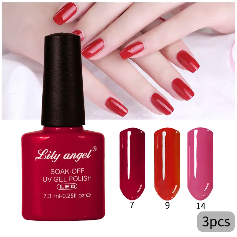 7914 Lily Angel, высокое качество, Гель-лак для ногтей, для маникюра, салонные советы, горячая Распродажа, цвет, 7,3 мл, впитывается, органический УФ светодиодный Гель-лак для ногтей - Цвет: 7914