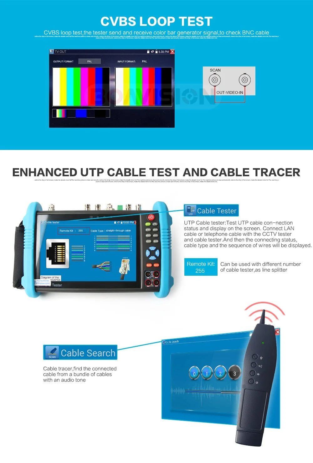 7 дюймов ручной IPC AHD TVI CVI CCTV тестер IPC9800 плюс с H.265/H.264, 4 к видео дисплей Многофункциональный ONVIF