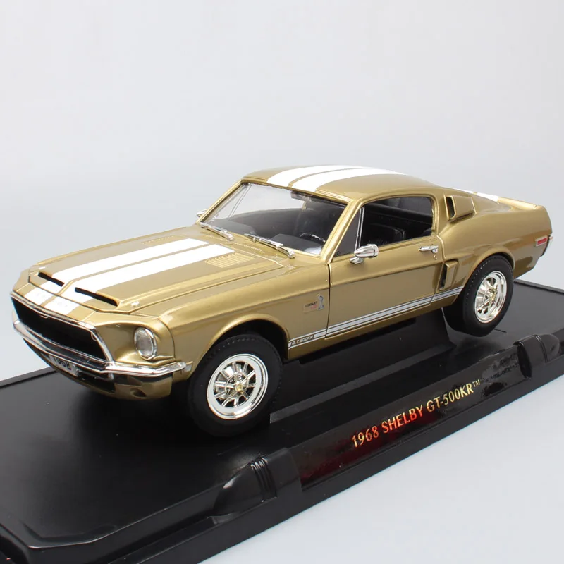 1/18 большой масштаб Классика Ретро Старый Ford Shelby Mustang GT 500KR 1968 гоночный литой автомобиль металлическая Модель автомобиля игрушки подарки для детей