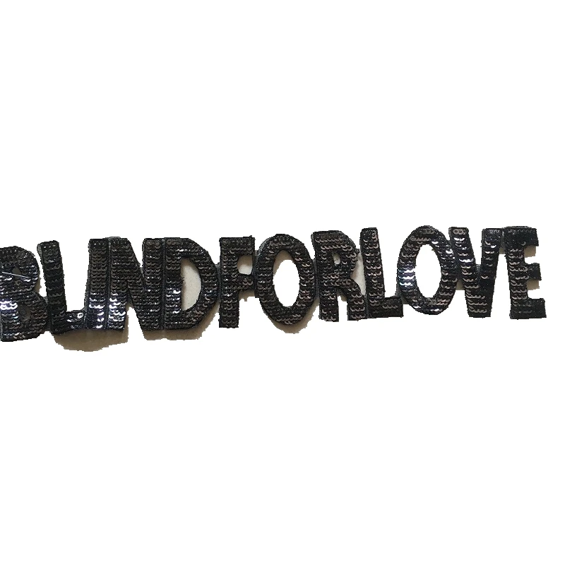 Black BLINDFORLOVE 1 шт "Штора для любви" "Голливуд" Блестки полоски аппликационная нашивка с вышивкой утюжок на заплатках - Цвет: Black BLINDFORLOVE