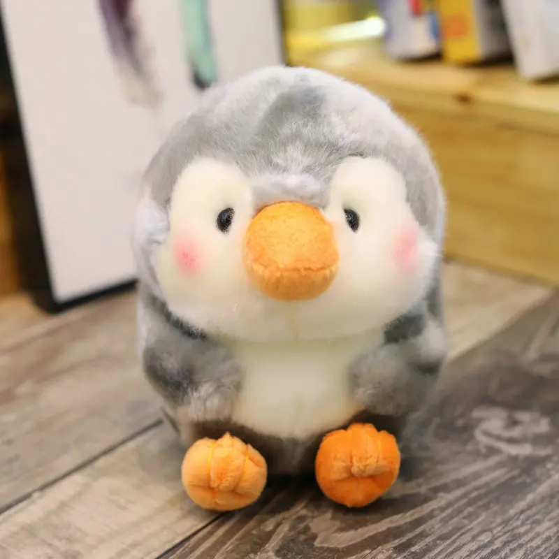 Grey Penguin Круглая Панда Свинья Пингвин кролик чучела животные мультфильм жир круглой формы цыпленок милые длинные плюшевые куклы игрушки для детские игрушки - Цвет: Grey Penguin