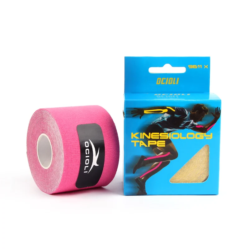 pink with box Macure лента Спортивная хлопковая кинезиологическая лента эластичная клейкая мышечная физиотерапия лечение травм Поддержка К активный Nastro Kinesiology Спорт - Цвет: pink with box