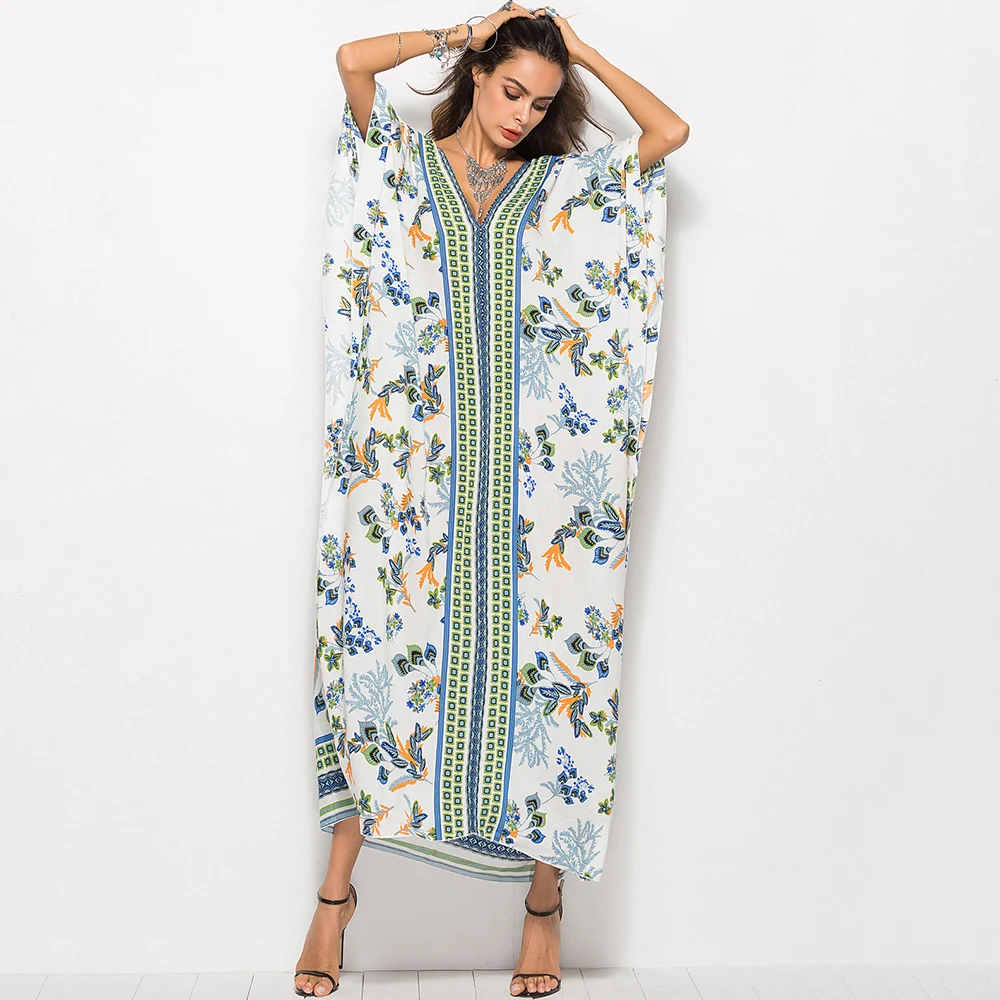 Для женщин Макси платья Boho моды Цветочный принт Весна Путешествия пикантные вечерние праздничные летние