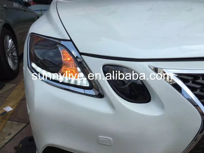 RHD светодиодный головной фонарь 2006 2011 года для Lexus GS300 GS350 GS430 GS450 черный корпус SN|gs430
