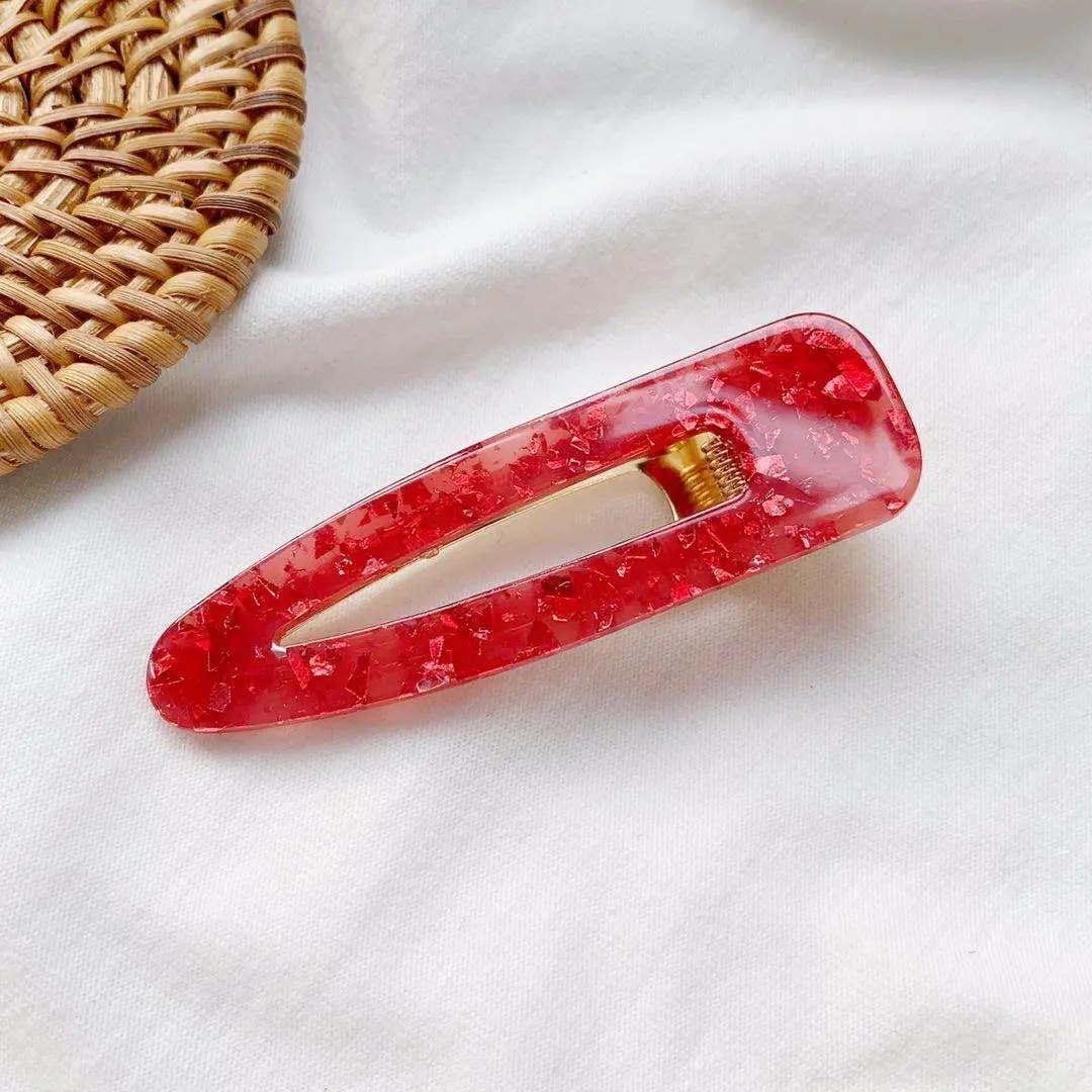 2019 New Women Girls Glitter Square Waterdrop Shape Acrylic Hair Clips Barrettes Cute Headband Hairpins Fashion Accessories | Украшения и