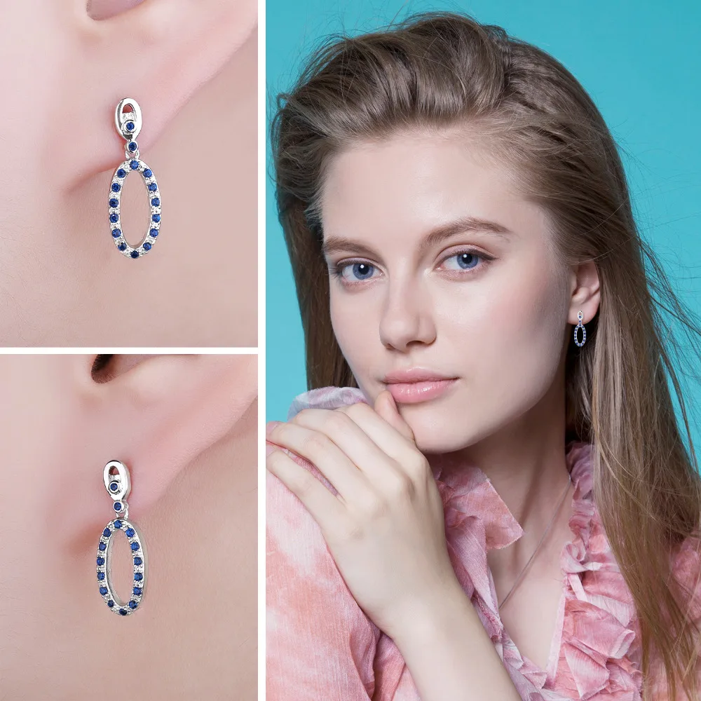 Jewelrypalace Роскошные 0.31ct круглый создан синий шпинель серьги S925 стерлингового