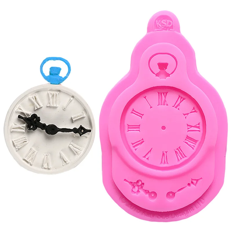 

Mini Clock Pocket Watch Moldes Fondant Silicone Muffin Mold Jelly Pudding Silicone Cake Decorating Molds Baking Tools For Cakes