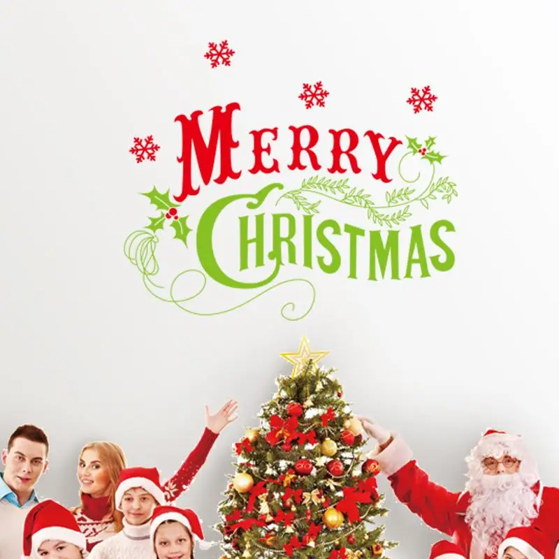 

merry christmas snowflakes wall stickers christian room home decoration 17. diy vinyl xmas decals festival mural art posters 5.0