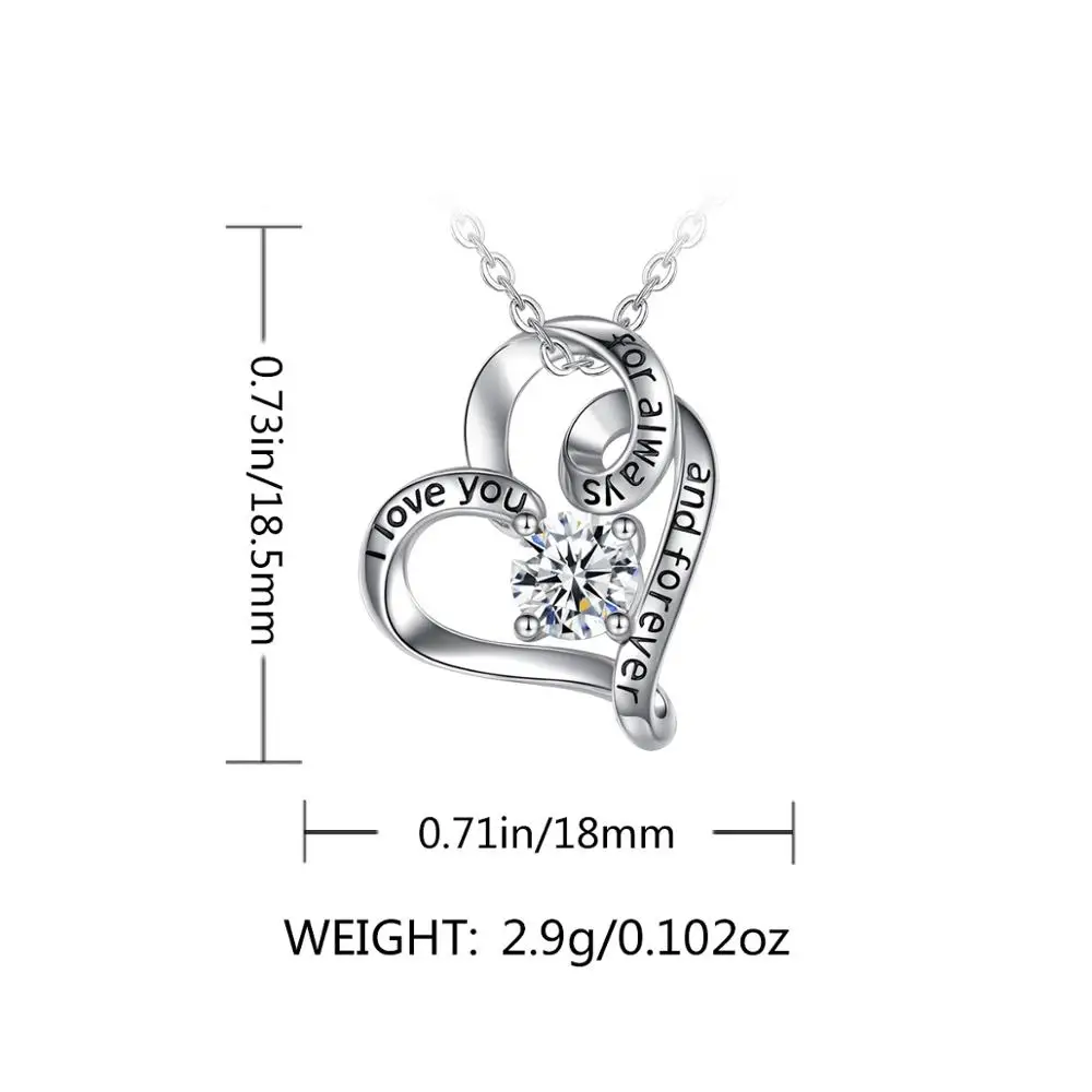 Юдора 925 стерлингового серебра I Love You for alway And Forever Сердце ожерелье Любовь