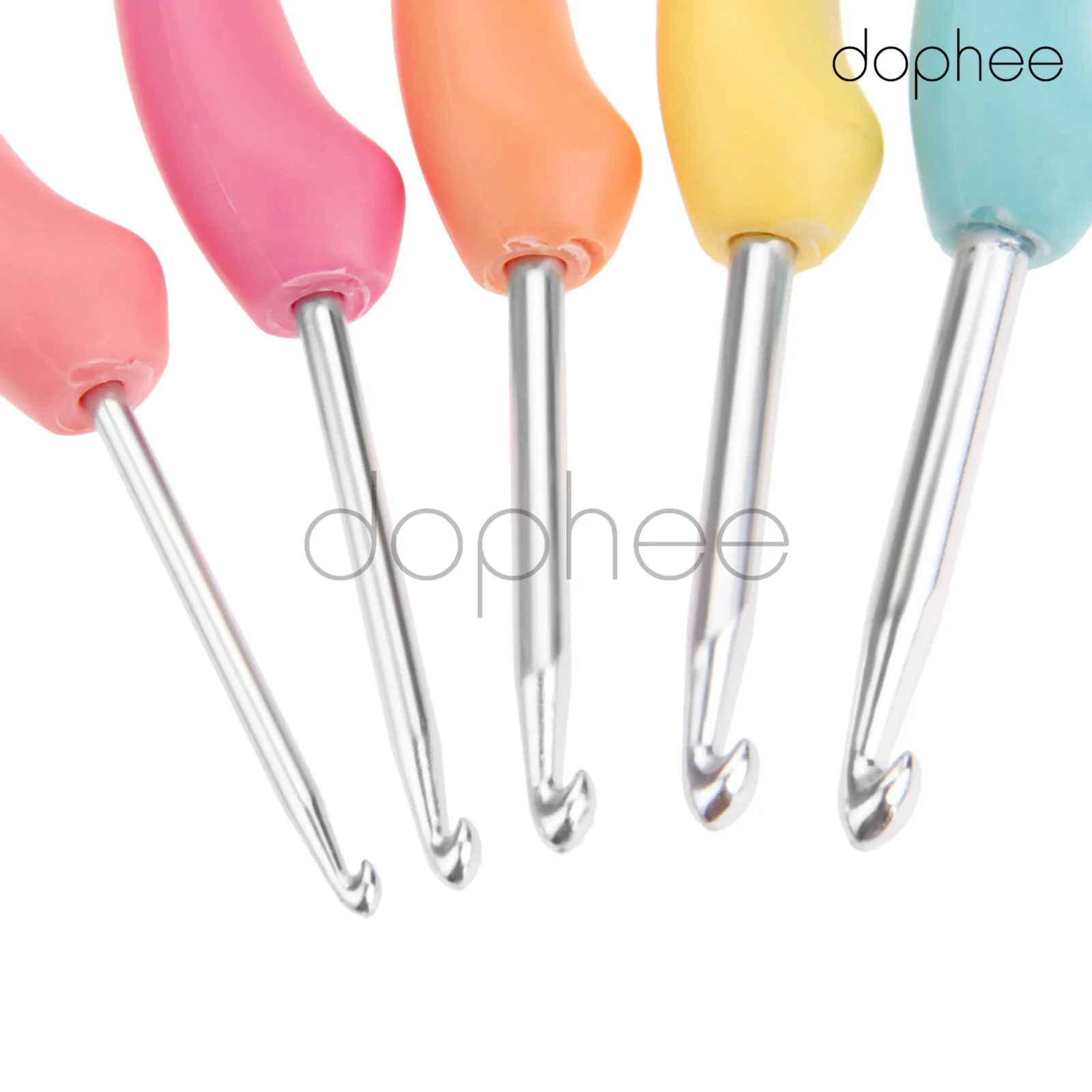 Dophee 8 шт./компл. пластиковые Алюминиевые крючки для вязания крючком с мягкими