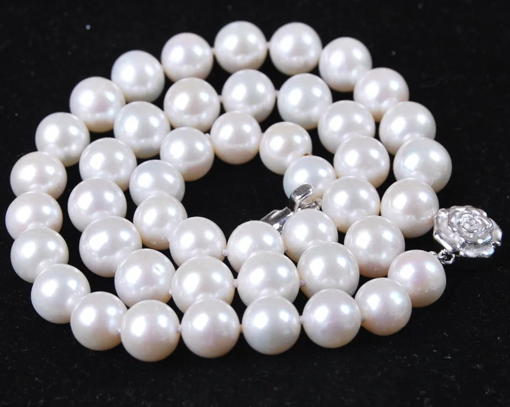 

New fashion free shipping charming 8-9MM Natural White Akoya Cultured Pearl necklace AAA Grade BV46