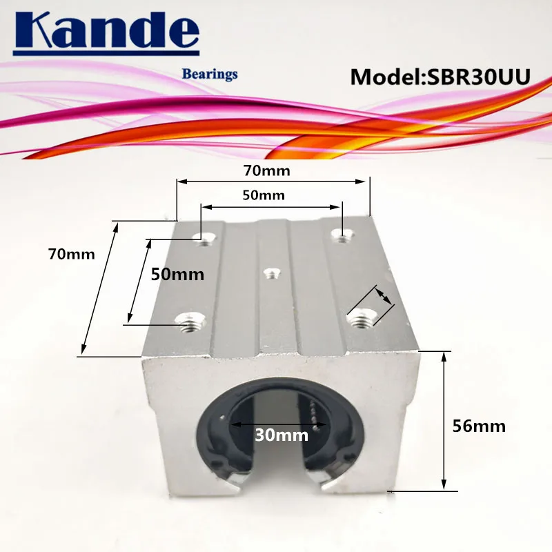 Kande подшипники 2 шт. SBR30UU SBR30 UU SBR30 открытый подшипник блок ЧПУ части направляющие для 30 мм линейная направляющая SBR30 25 мм SME30UU SME SBR