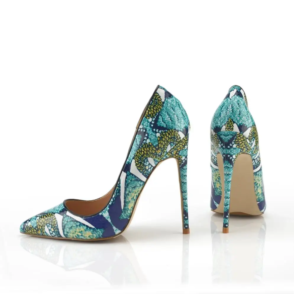 New Fashion free shipping greenleather python snake Poined Toes Stiletto Heel high heels shoes pump HIGH-HEELED SHOES