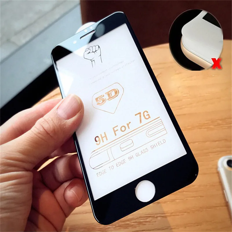 5D стекло для iPhone 7 закаленное Iphone Plus 6 6s 8 plus защитное полный экран белый черный