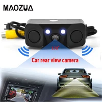 3 in 1 car parking sensor car reverse backup rear view camera with 2 radar detector sensors indicator buzzer alarm car camera