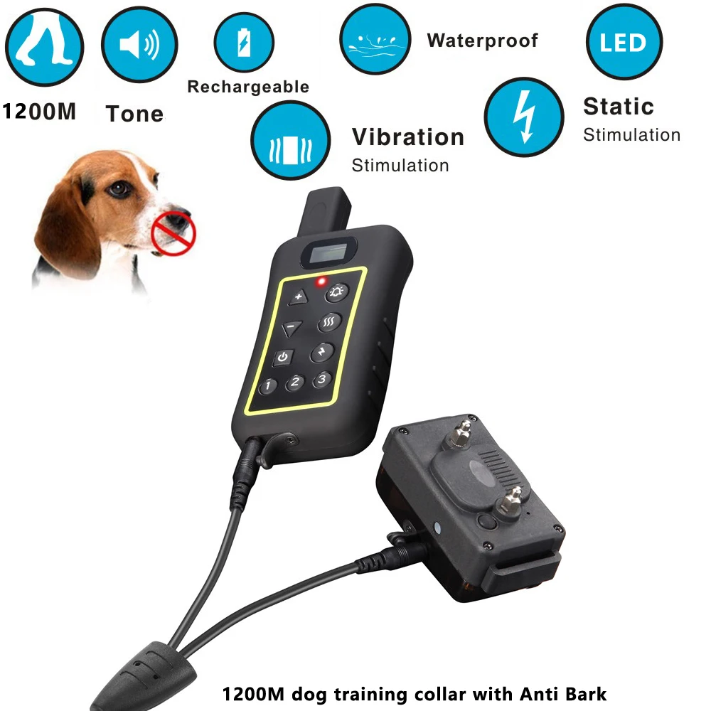 Dog Training Collar 2 in 1 PTS1200 Remote With Anti Bark Controller Device for Dogs |