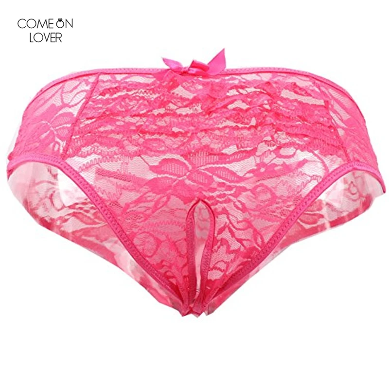 Comeonlover кружево трусики для женщин плюс размеры Crotchless шорты Femme влагалище