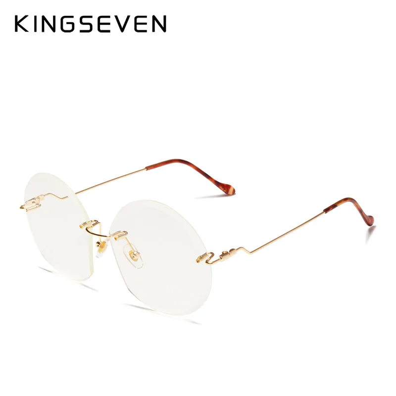 KINGSEVEN, винтажные Круглые Солнцезащитные очки для женщин, фирменный дизайн, очки, UV400, градиентные, женские, Ретро стиль, солнцезащитные очки, элегантные, Oculos De Sol - Цвет линз: clear lens