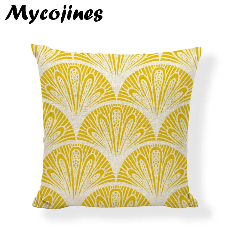 Новое поступление желтая Геометрическая наволочка мраморное Золотое пляжное