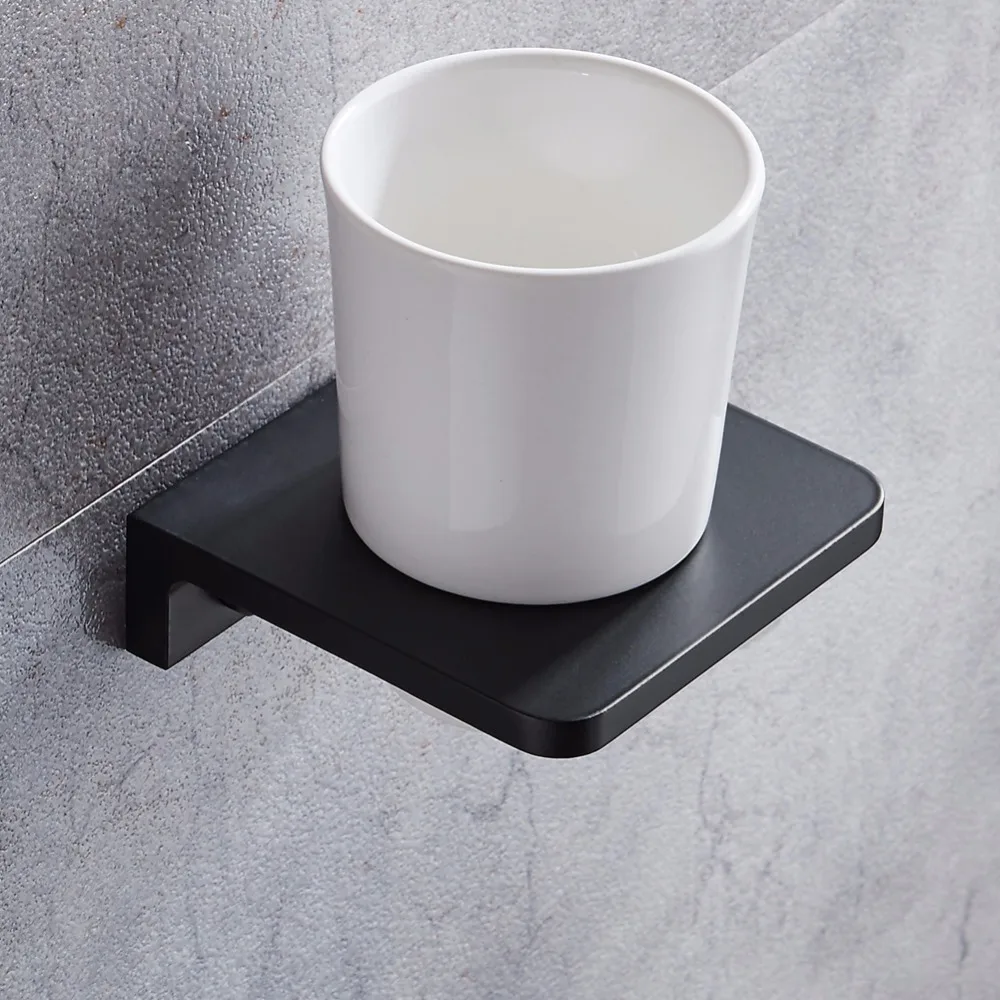 Черные алюминиевые аксессуары для ванной комнаты|bathroom accessories|tumbler holderwall cup holder |