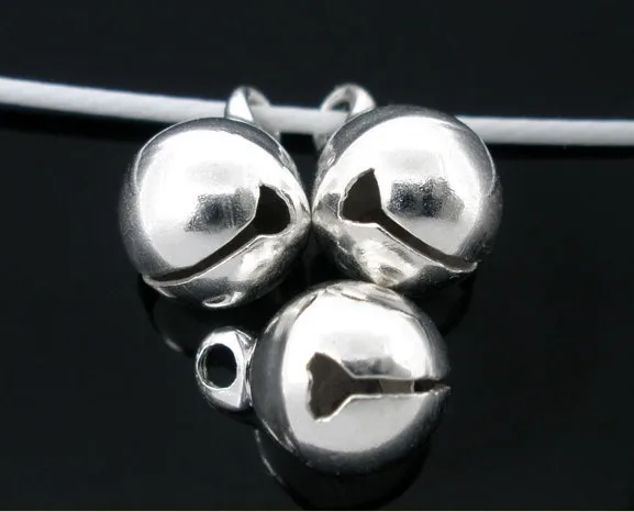 

Free shipping!8mmSilver Plated Christmas Bell Charm Drops Findings