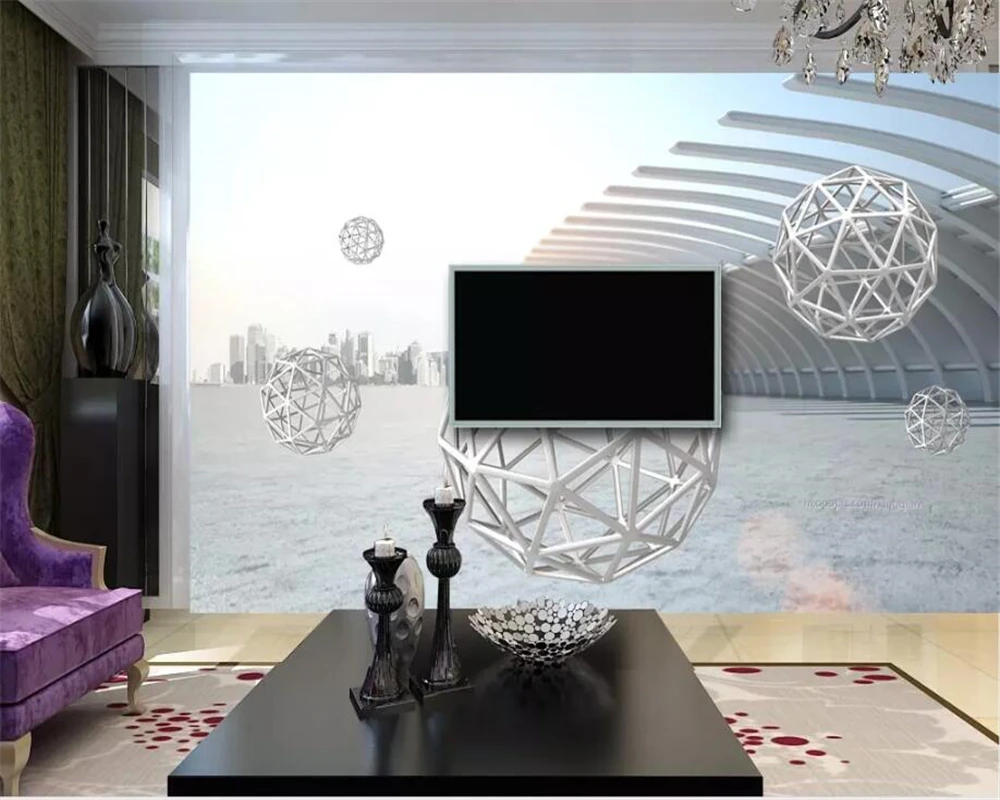 beibehang Custom Photo Wallpaper Murals Abstract architectural solid sphere Wall Home Interior Decoration 3d wallpaper behang |