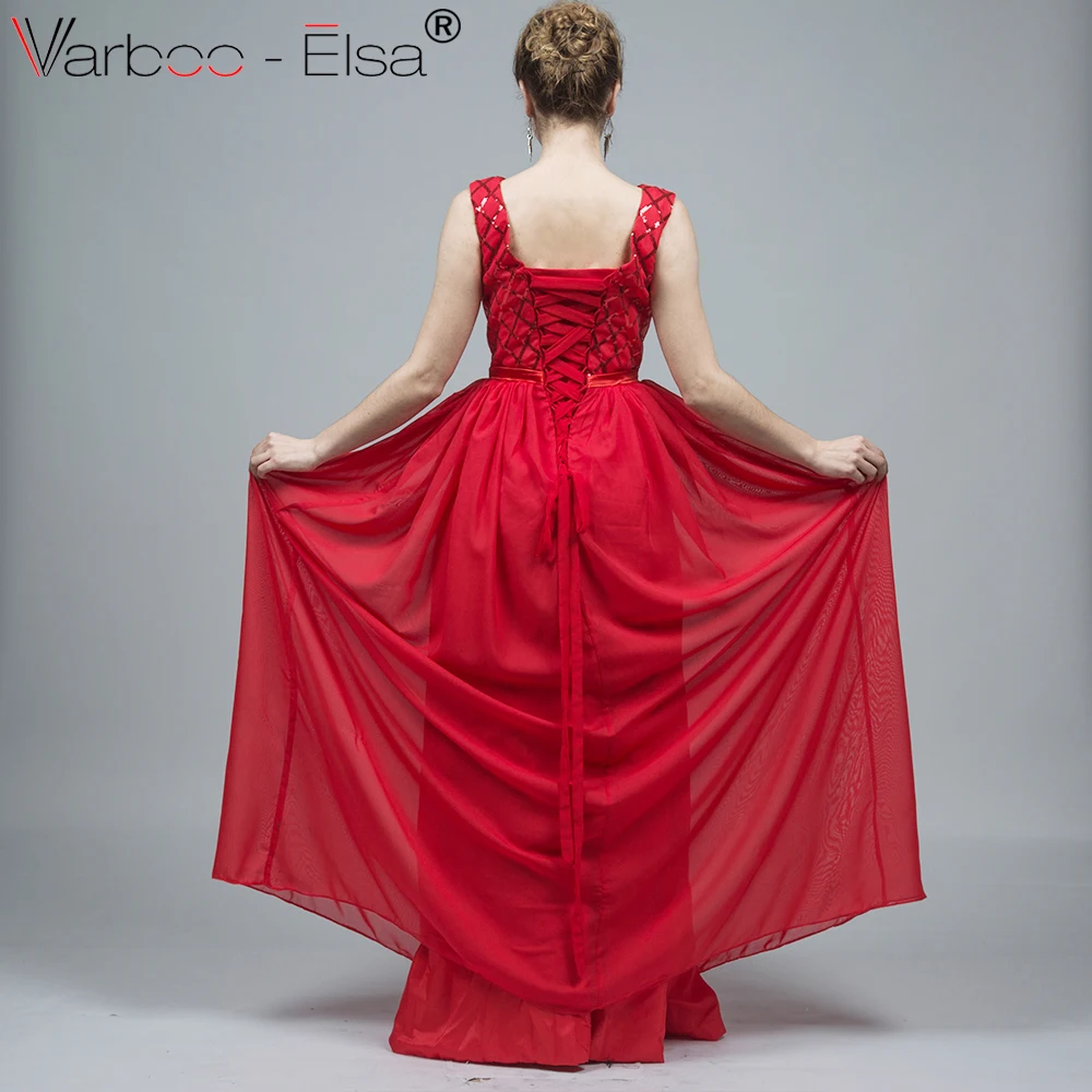 VARBOO_ELSA Red Glitter Sequine Chiffon Formal Gown 2018 Hot Sale Cheap Long Prom Dress In Stock Evening vestidos de festa | Свадьбы и