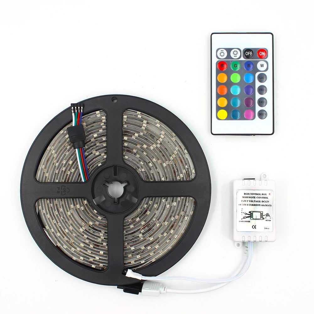 5 М 300 Светодиодов SMD5050 RGB СВЕТОДИОДНЫЕ Ленты Не Водонепроницаемый 12 В Гибкий свет