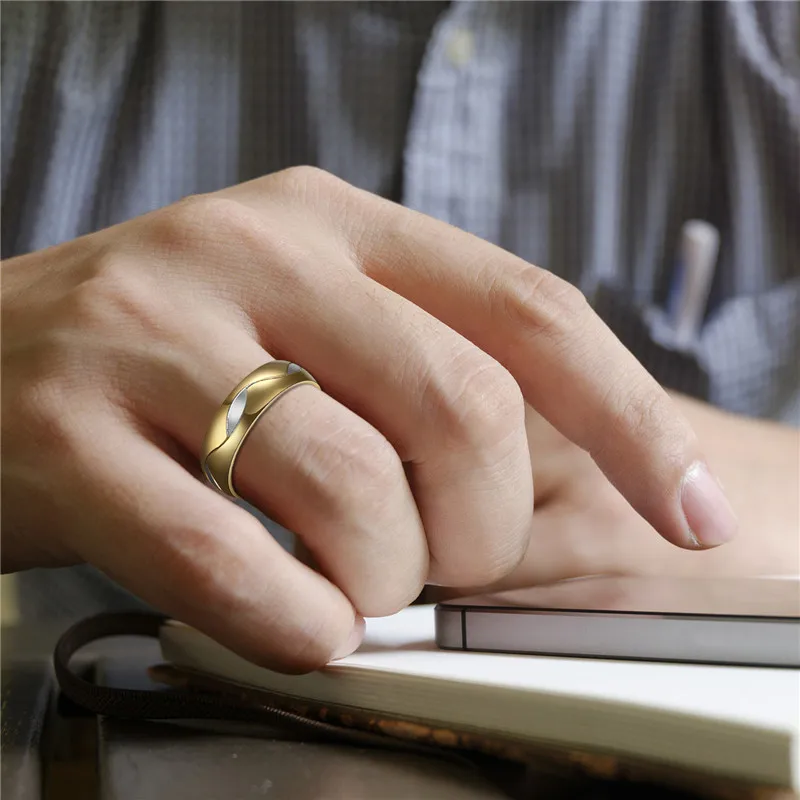 Boniskiss Wedding Ring For Women/Men Gold Color Love Engagement Couple Stainless Steel Lovers Jewelry New Anniversary Gift | Украшения и