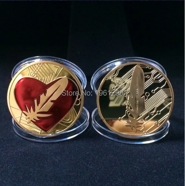 

Free shipping 20pcs/lot 1ounce 24k gold clad coin,love coin,feather coin
