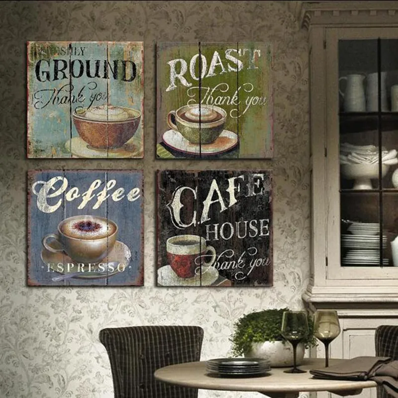Новинка 2015 холщовые жестяные вывески кофе для украшения дома кафе-бара винтажные