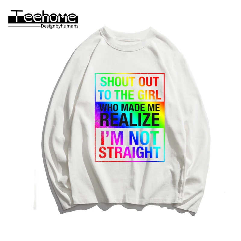 Мужская футболка с длинным рукавом Love Lesbian Rainbow надписью Is Harajuku Pride Lgbt Gay уличная